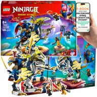 Klocki - DUŻY ZESTAW LEGO DLA CHŁOPCA - NINJAGO Mech i smok w jednym • zestaw 2w1 z bronią ninja, 4 minifigurkami i tajnym sztandarem Lego Dla Wnuczka Syna.. - miniaturka - grafika 1