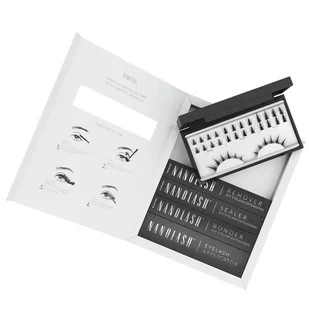 Nanolash DIY Extensions Starter Kit zestaw sztuczne rzęsy 10.12.14mm Flirty 36szt. + bonder do rzęs 5ml + sealer do rzęs 5ml + aplikator do rzęs 1szt. + remover do rzęs 5ml - Sztuczne rzęsy i akcesoria - miniaturka - grafika 1