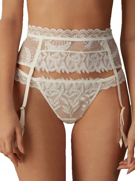 Intimissimi pas do pończoch koronka biały odcień ecru ONE SIZE uniwersalny