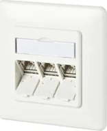 Gniazdka elektryczne - Metz METZ CONNECT C6Amodul 3-portowa puszka podtynkowa 180M, czysta biel RAL9010 - miniaturka - grafika 1