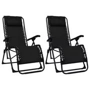 vidaXL Składane krzesła tarasowe, 2 szt., czarne, tworzywo textilene