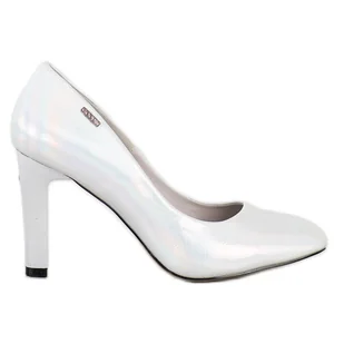 Goodin Czółenka Na Obcasie białe - Czółenka - miniaturka - grafika 1