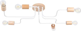 Żyrandol TIMBO 6 biały 6xE27 15W stal/drewno 16.5x58x85cm Sollux Lighting - Lampy sufitowe - miniaturka - grafika 1