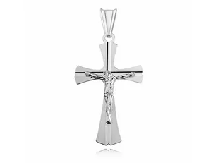 Valerio.pl Srebrny krzyżyk krzyż diamentowany srebro 925 KD028 KD028 - Biżuteria religijna - miniaturka - grafika 1