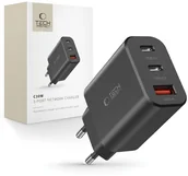 Ładowarki do telefonów - Tech-Protect Ładowarka sieciowa NC30W 2x USB-C USB-A 30W - czarna Ładowarka sieciowa NC30W 2x USB-C USB-A 30W - czarna 9490713935231 - miniaturka - grafika 1