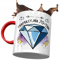 Kubki - Kubek Czerwony na Urodziny 70 70te 70-te Prezent z Nadrukiem ze Zdjęciem+ Opakowanie na prezent (wzór 01) - miniaturka - grafika 1