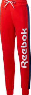 Spodnie damskie Reebok TE Liner Logo French Terry czerwone FU2258-XL - Spodnie damskie - miniaturka - grafika 1