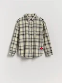 Bluzki dla chłopców - Reserved - Koszula w kratę - złamana biel - miniaturka - grafika 1