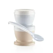 Sztućce dla dzieci - Thermobaby Pojemnik na jedzenie z łyżeczką, Niebieski - miniaturka - grafika 1