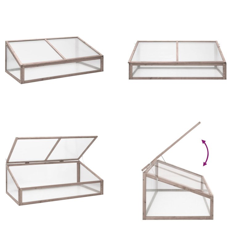 vidaXL Szklarnia szara 110x58,5x39 cm drewno jodłowe - Szklarnia - Szklarnie - Szklarnia ogrodowa - Szklarnia