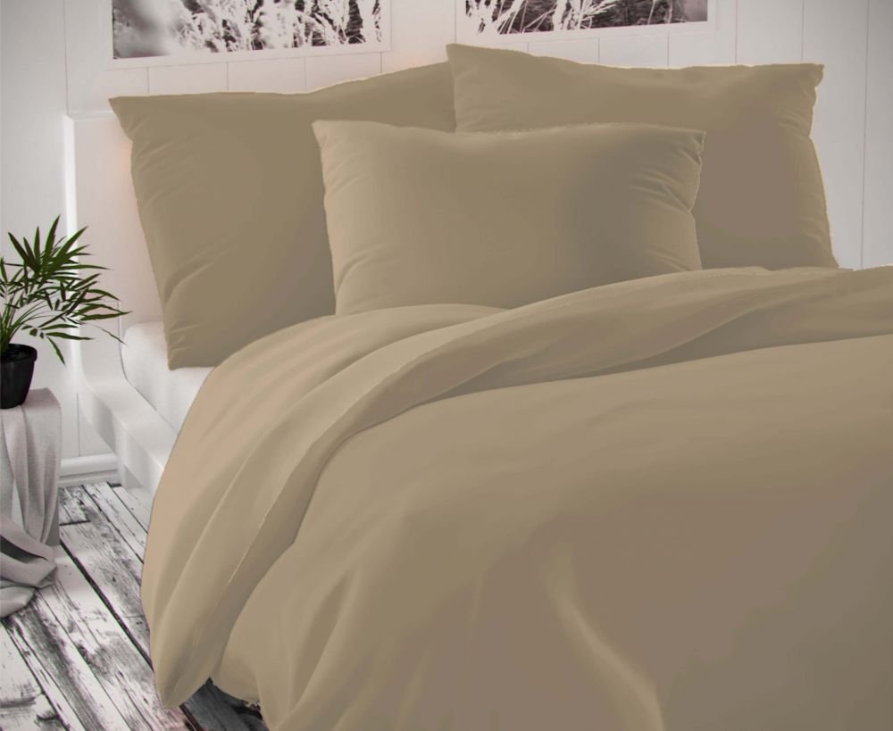Kvalitex pościel satynowa Luxury Collection beżowa 200x240 2x70x90