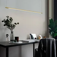 Lampy sufitowe - MLAMP Wisząca LAMPA listwa 139088102 MLAMP minimalistyczna OPRAWA zwis LED 20W 3000K tuba złota 139088102 - miniaturka - grafika 1