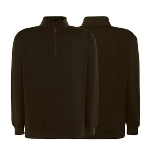 Bluza dresowa khaki męska z logo na sercu i plecach nadrukiem logo firmy 290g SWRA ZIP kolor KH bluza dresowa - Moda i Uroda OUTLET - miniaturka - grafika 1