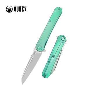 Nóż składany Kubey Dandy Green Titanium, Sandblasted CPM S90V by Maksym Tkachuk (KB247F) - Noże - miniaturka - grafika 1