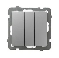 Wyłączniki światła i elektryczne - Ospel AS srebrny łącznik potrójny ŁP-13G/m/18 ŁP-13G/m/18 - miniaturka - grafika 1