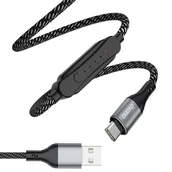 Kable USB - Dudao kabel USB - USB Typ C 5 A 1 m timer wyłącznik czasowy 1 - 5 godzin czarny (L7xsT) - miniaturka - grafika 1