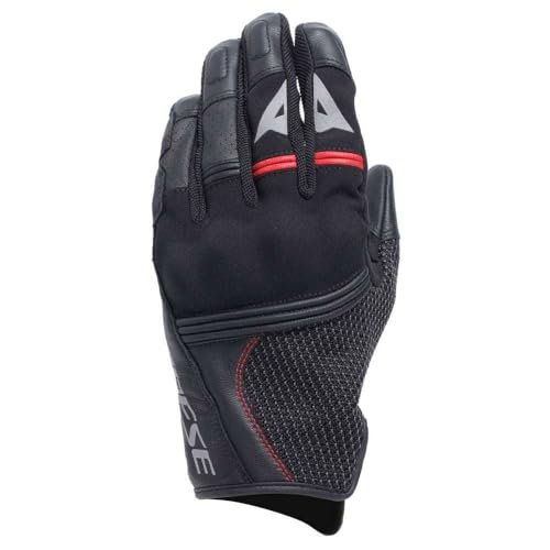 DAINESE - Rękawiczki Namib, letnie rękawice motocyklowe, z elastyczną i wentylowaną tkaniną, ekran dotykowy, mężczyźni, czarny/czarny, XS