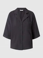 Bluzki damskie - Bluzka koszulowa z fakturowanym wzorem - miniaturka - grafika 1