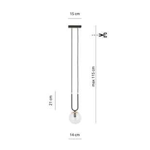 Emibig GLAM 1 BLACK/TRANSPARENT 1114/1 lampa wisząca szklane klosze GLAMOUR 1114/1 - Lampy sufitowe - miniaturka - grafika 6