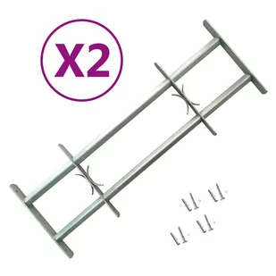VidaXL Kraty bezpieczeństwa na okno z regulacją, 2 szt., 700-1050 mm - Akcesoria do okien - miniaturka - grafika 1