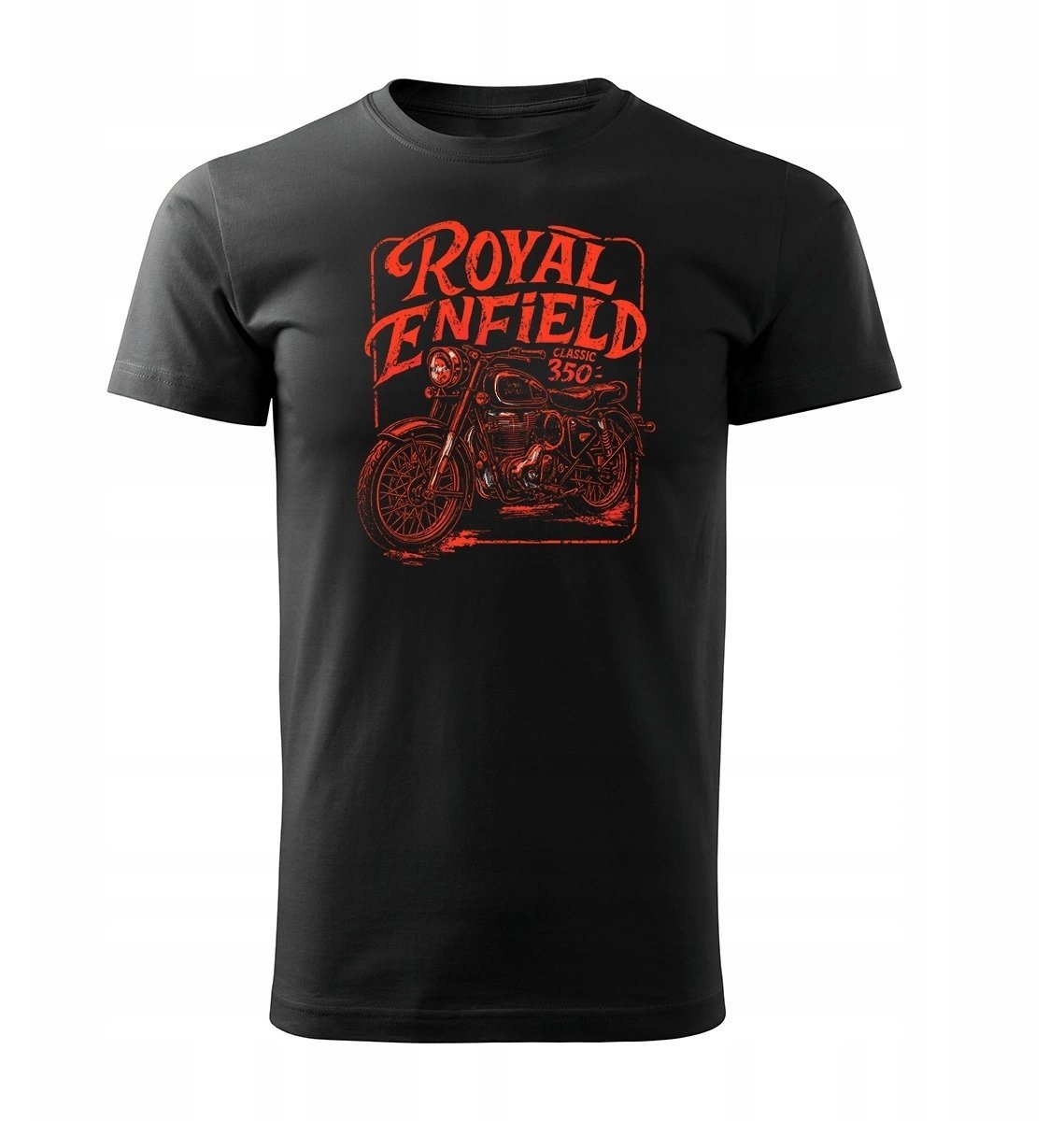 Topslang Koszulka motocyklowa z motocyklem na motor Royal Enfield Classic 350 Legend męska czarna XXL