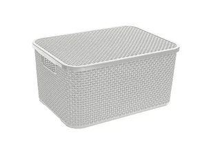 Branq - Pojemnik Z Pokrywą - Rattan - Szary - 7 L - Pudła i pojemniki do przechowywania - miniaturka - grafika 1