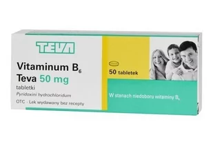 Teva Vitaminum B6 50mg 50 szt. - Witaminy i minerały - miniaturka - grafika 1