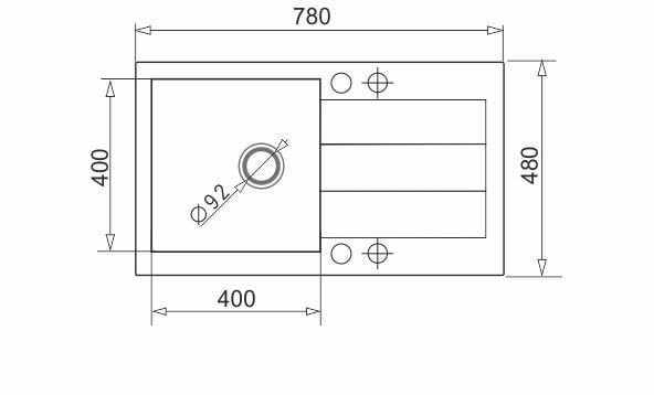 Pyramis Zlew. SPARTA PLUS LUX 78X48 1B 1D, iron grey