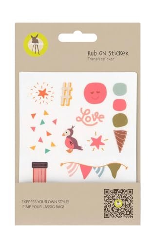 LÄSSIG Naklejka tekstylna jednorazowe nakładanie/naklejka Rub On, Happy, Einheitsgröße, plecak