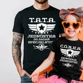 Moda i Uroda OUTLET - Zestaw koszulek dla Taty i córki - córka dowódca jednostki, tata jednostka do zadań specjalnych - miniaturka - grafika 1