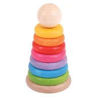 Zabawki interaktywne dla dzieci - Bigjigs Toys Nakładanie na tyczkę - Kolorowy manekin BB098 - miniaturka - grafika 1