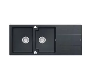 Quadron HQE11650U8_BS_P2O Evan 121 black diamond - czarny metalik/stalowy - granitowy - wpuszczany w blat - ociekacz - Zlewozmywaki - miniaturka - grafika 1