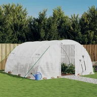 Szklarnie ogrodowe - vidaXL Szklarnia ze stalową ramą, biała, 16 m², 4x4x2 m - miniaturka - grafika 1