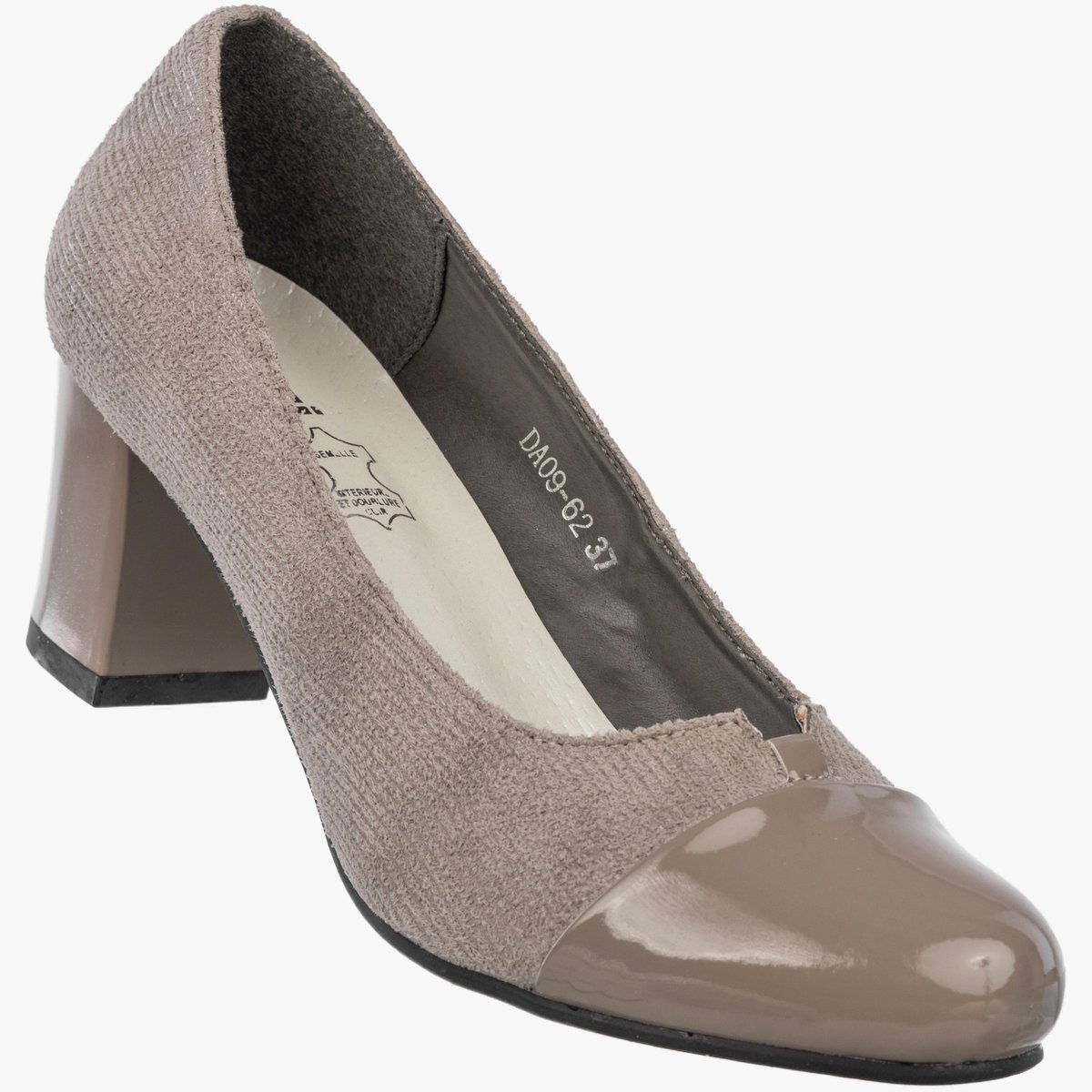 Czółenka Damskie Ekoskóra Buty Na Słupku Eleganckie Niskie Szarobrązowe Szary 37