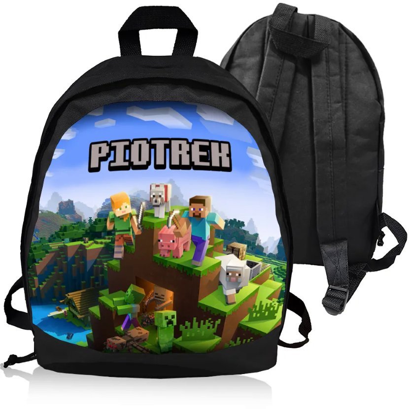 Plecak Personalizowany MINECRAFT - NADRUK IMIĘ - Idealny na Prezent!