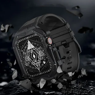 Kingxbar CYF140 2w1 pancerne etui Apple Watch 8, 7 (45 mm) ze stali nierdzewnej z paskiem czarne - Akcesoria do smartwatchy - miniaturka - grafika 7