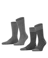 Skarpetki męskie - ESPRIT Mężczyźni Skarpety Fine Stripe 2-Pack M SO Bawełna z wzorem 2 Pak, Szary (Light Grey 3400), 43-46 - miniaturka - grafika 1