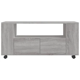 Szafka pod TV, szary dąb sonoma, 102x34,5x43 cm Lumarko! - Szafki RTV - miniaturka - grafika 7
