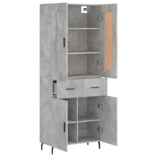 Witrynka, szarość betonu 69,5x34x180 cm materiał drewnopochodny Lumarko! - Witryny - miniaturka - grafika 5