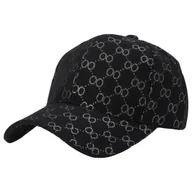 Czapki damskie - Czapka Z Daszkiem Damska Czarno - Srebrna - miniaturka - grafika 1