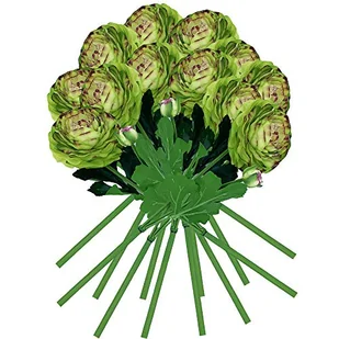 WELLHOME Ogromny bukiet kwiatów z naturalnym uchwytem, średnica 12 cm, zielony, 55 cm, 12 sztuk - Sztuczne kwiaty - miniaturka - grafika 1