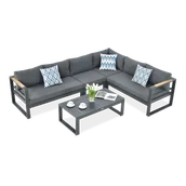 Meble ogrodowe - Narożnik wypoczynkowy PANAMA Anthracite - miniaturka - grafika 1