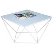 Ławy i stoliki kawowe - Biały metalowy stolik kawowy T5-N40 - miniaturka - grafika 1