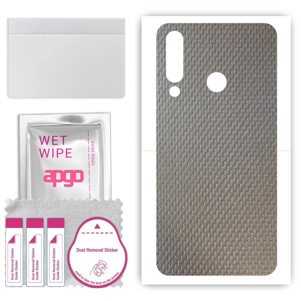 Folia naklejka skórka strukturalna na TYŁ do LG W30 W30 Plus - Aluminium krople - apgo SKINS