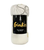 Koce - Koc z mikrofibry ciepły Ginkos 130x170 biały liście - miniaturka - grafika 1