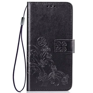 Etui na telefon komórkowy Pokrowiec ochronny Etui z klapką Uchwyt na kartę Kwiaty, Kolor: Czarny, Wybierz model: Samsung Galaxy Note 20 - Etui i futerały do telefonów - miniaturka - grafika 1