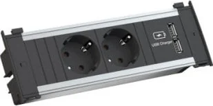 Bachmann BACHMANN KAPSA Small 2x gniazdo z uziemieniem 1x ładowarka USB, wtyczka GST18 - Gniazdka elektryczne - miniaturka - grafika 1