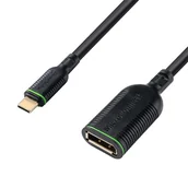 Złącza, przejściówki, adaptery - Przejściówka MicroConnect USB-C na Displayport 0,2m, Czarny - miniaturka - grafika 1