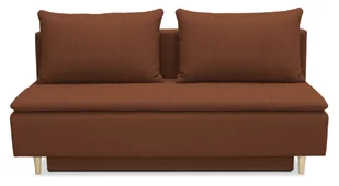 Sofa rozkładana SARA, sofa z funkcją spania i podstawą do spania, sofa rozkładana: 200 x 85 x 95 cm, kanapa z tkaniny wiklinowej, sofa rozkładana w kolorze: pomarańczowym - Sofy i kanapy - miniaturka - grafika 1