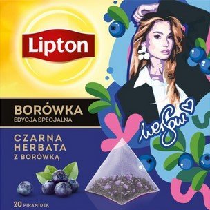 Lipton Black Herbata piramidka BORÓWKA 20 torebek